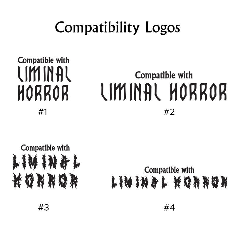 Different compatibility logos for third party content for Liminal Horror.